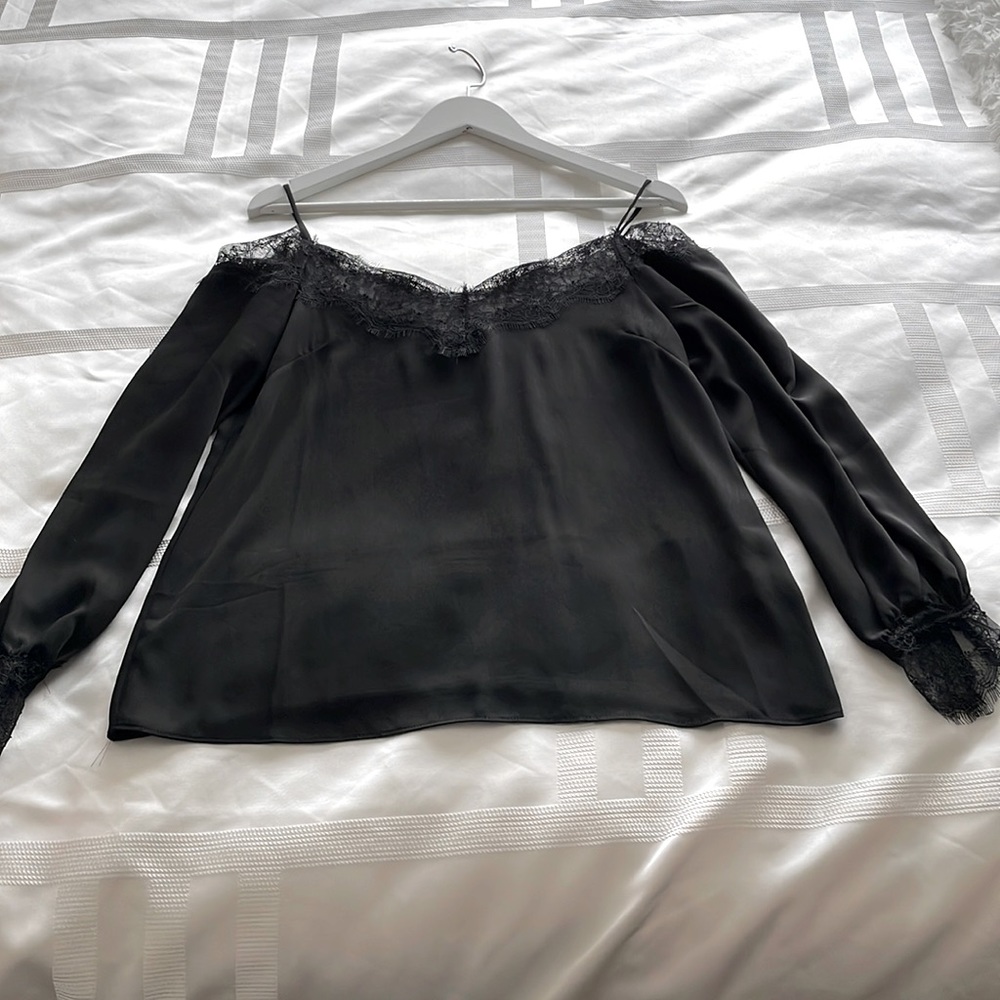 Black long sleeve lace top